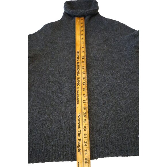 Michael Michael Kors Gray Bouclé Turtleneck Sweater L Minimalist Cozy Chic - Picture 8 of 9